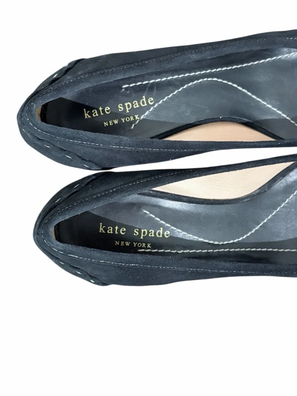 Kate Spade Laney Kitten Heel Pumps Black‎ Suede Bow Toe Size 8.5
